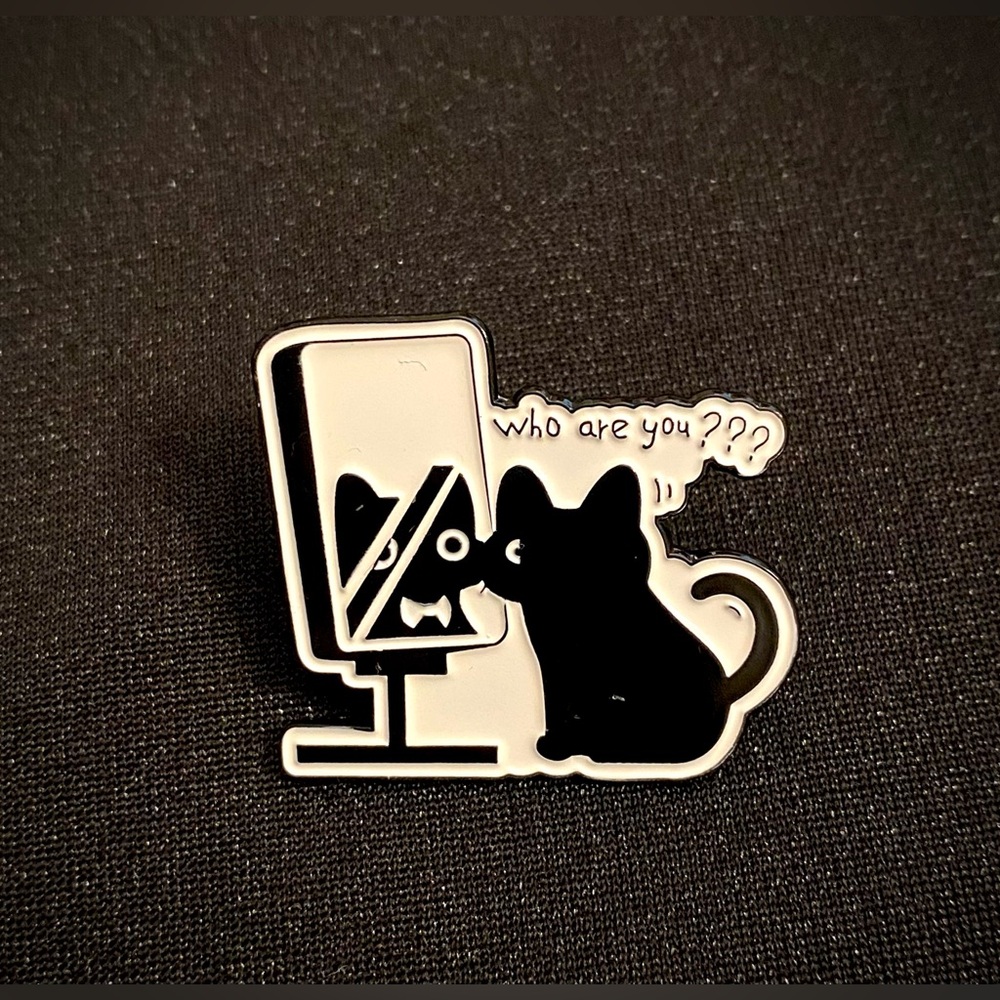 NEW: Enamel pin or magnet asks a deep question or shows a silly kitty